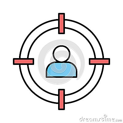 Target audience Fill color vector icon which can easily modify or edit Vector Illustration