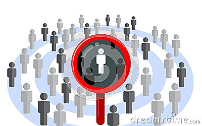 Target audience, find the right person Vector Illustration