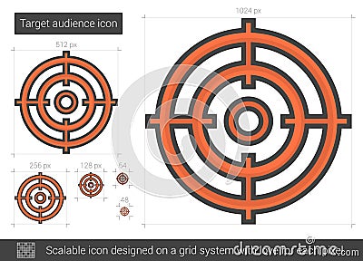 Target audience line icon. Vector Illustration
