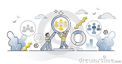 Target audience segmentation and group targeting strategy outline concept Vector Illustration