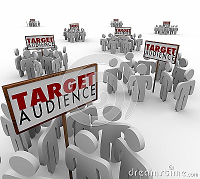 Target Audience Signs Customers Demo Groups Prospects Stock Photo