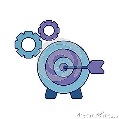 target board with gears pinions Cartoon Illustration