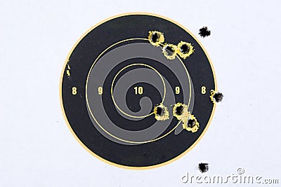 Target With Bullet Holes Stock Photo