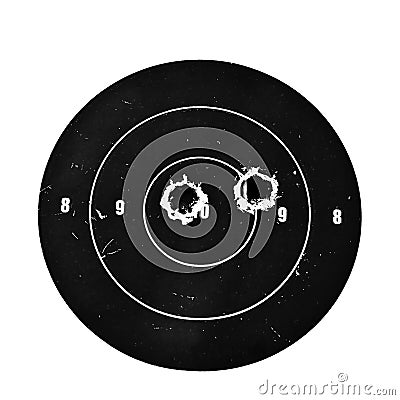 Target with Bullet Holes Stock Photo