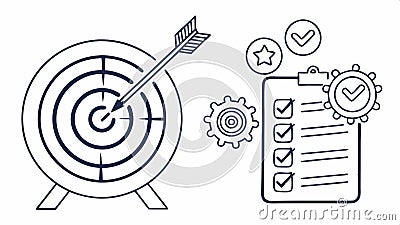 Target and checklist, goal setting and task management vector design Generative AI Vector Illustration