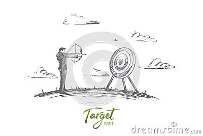 Target concept. Hand drawn isolated vector Vector Illustration