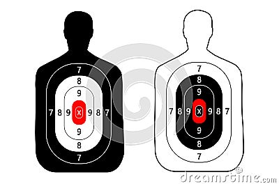 The target contour people. Shooting. Vector. Sport. Vector Illustration