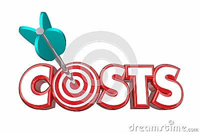 Target Costs Arrow Bullseye Reduce Spending Stock Photo