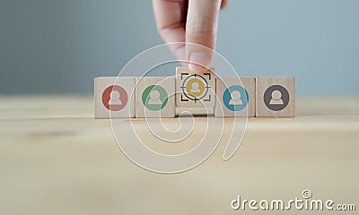 Target customer, buyer persona, marketing segmentation, job recruitment concept Stock Photo