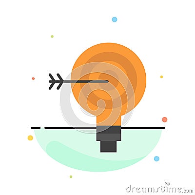 Target, Darts, Goal, Solution, Bulb, Idea Abstract Flat Color Icon Template Vector Illustration