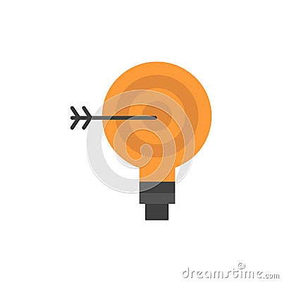 Target, Darts, Goal, Solution, Bulb, Idea Flat Color Icon. Vector icon banner Template Vector Illustration