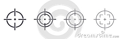Target destination icon set. Aim sniper shoot group. Focus cursor bull eye mark Stock Photo