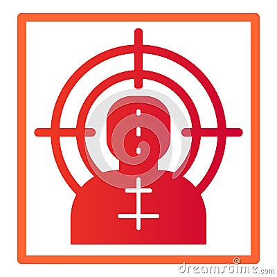 Target flat icon. Shooting target vector illustration isolated on white. Aim gradient style design, designed for web and Vector Illustration