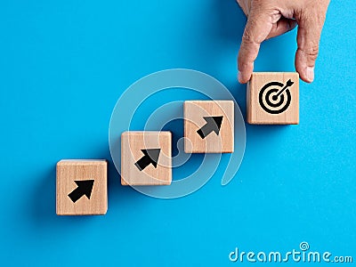 Target goal achievement, goal setting, business objectives, growth and success concepts Stock Photo