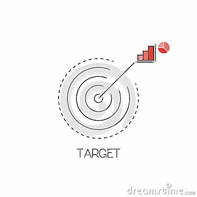 Target, goal line icon Vector Illustration