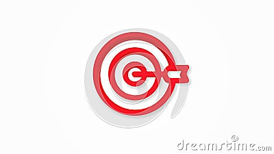 target, goal, success marketing concept, arrow center 3d realistic line icon. vector illustration Vector Illustration