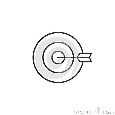 Target, goal, success marketing concept, arrow center thin line icon. Linear vector symbol Vector Illustration