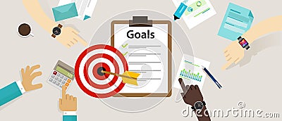 Target goals vector icon success business strategy concept team work Vector Illustration