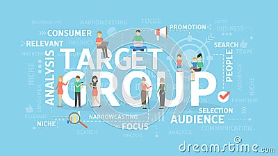 Target group illustration. Vector Illustration