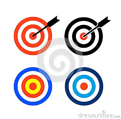 Target, hit mark. Target with an arrow. Darts hit symbol Vector Illustration