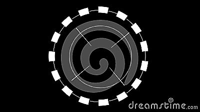 Target HUD technological futuristic elements. Sci Fi elements appearing and disappearing. Loading, target, intro Stock Photo