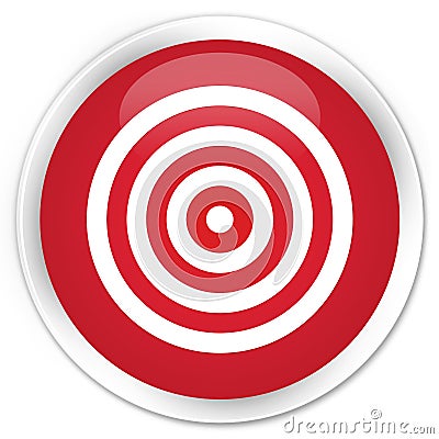 Target icon premium red round button Cartoon Illustration