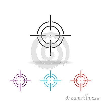 Target icon, sight sniper symbol line icon. Elements of military in multi colored icons. Premium quality graphic design icon. Simp Stock Photo