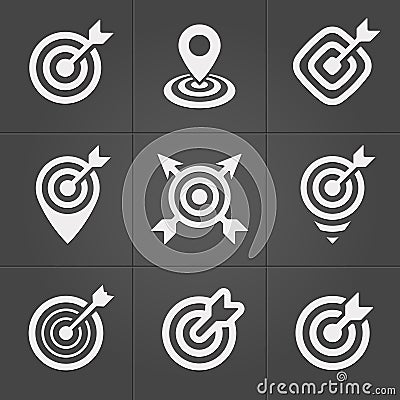 Target icons pack for business mobile interface Vector Illustration