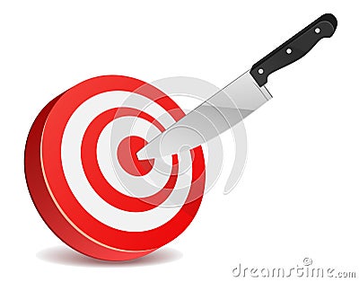 Target with knife Vector Illustration