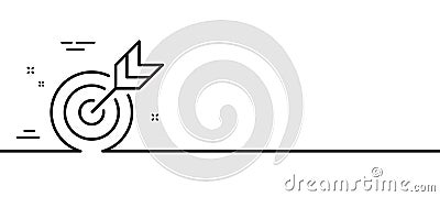 Target line icon. Targeting strategy. Minimal line pattern banner. Vector Vector Illustration