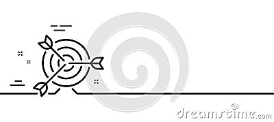Target line icon. Targeting strategy sign. Minimal line pattern banner. Vector Vector Illustration