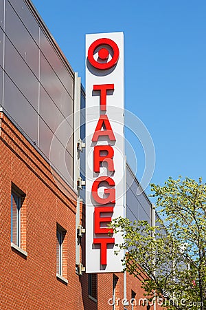 Target logo on a discount department store branch supermarket shop discounter in Chicago, Illinois Editorial Stock Photo