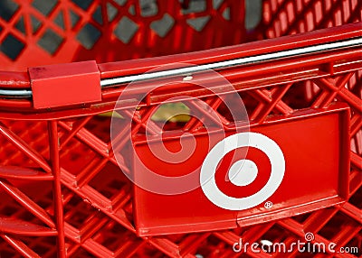 Target Logo on Shopping Cart Editorial Stock Photo