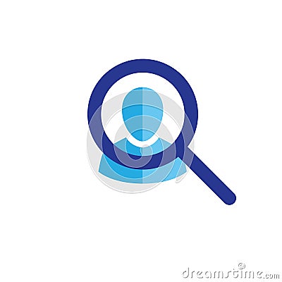 Target market icon with people & magnifying glass Vector Illustration