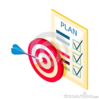 Target And Plan Composition Vector Illustration