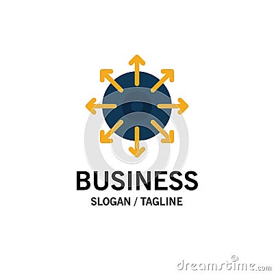 Target, Point, Achieve, Success Business Logo Template. Flat Color Vector Illustration