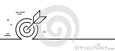 Target purpose line icon. Stratery goal sign. Core value. Minimal line pattern banner. Vector Vector Illustration