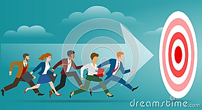 Target running business Vector Illustration