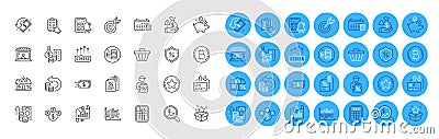 Target, Saving money and Cash back line icons pack. For web app. Color icon buttons. Vector Vector Illustration