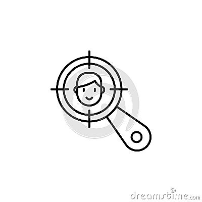 target, searching icon. Element of Human resources for mobile concept and web apps illustration. Thin line icon for website design Cartoon Illustration