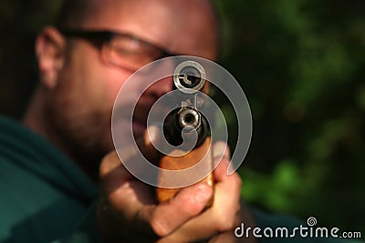target shooting with air gun Stock Photo