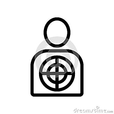 Target for shooting the vector icon. Isolated contour symbol illustration Vector Illustration