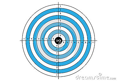 Target shooting, vector, target in blue color Vector Illustration