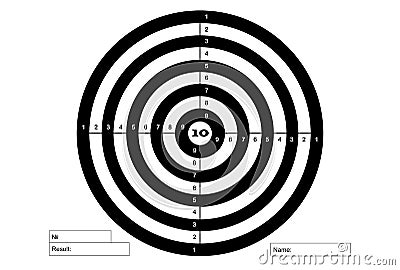 Target for shooting, vector, in white and black colors. Vector Illustration