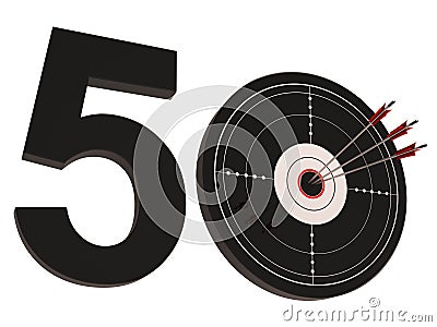 50 Target Shows Number Fifty Stock Photo