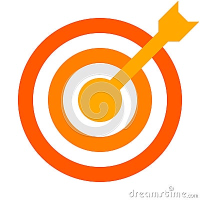 Target sign - orange shades transparent with dart, isolated - vector Vector Illustration