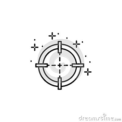 Target sniper icon. Simple line, outline vector of battle royale games icons for ui and ux, website or mobile application Stock Photo