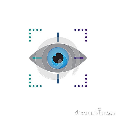 Target symbol icon vector, eye tracking solid logo illustration, pictogram isolated on white. Vector Illustration