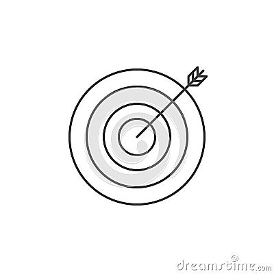 Target thin line icon, bullseye outline vector logo illustration Vector Illustration