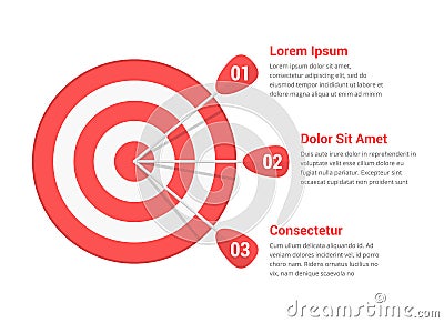 Target with Three Arrows Vector Illustration